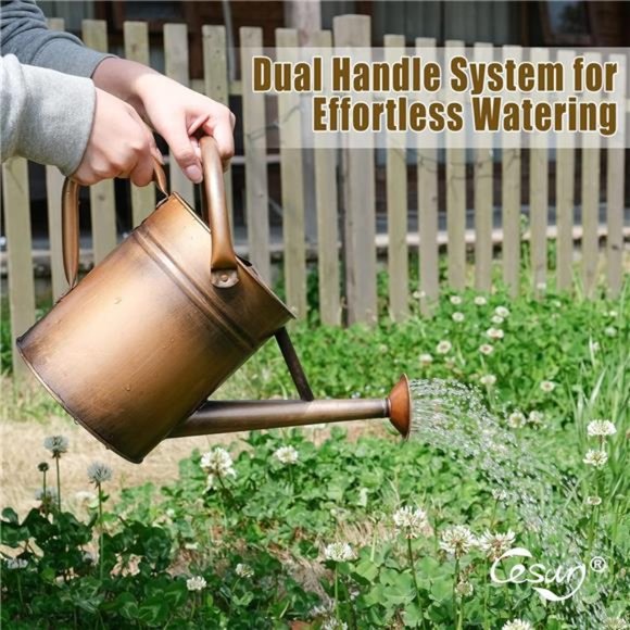 1 Gallon Watering Can - Copper Finish. Galvanized Steel Pot w Removable Spout - Picture 2 of 7